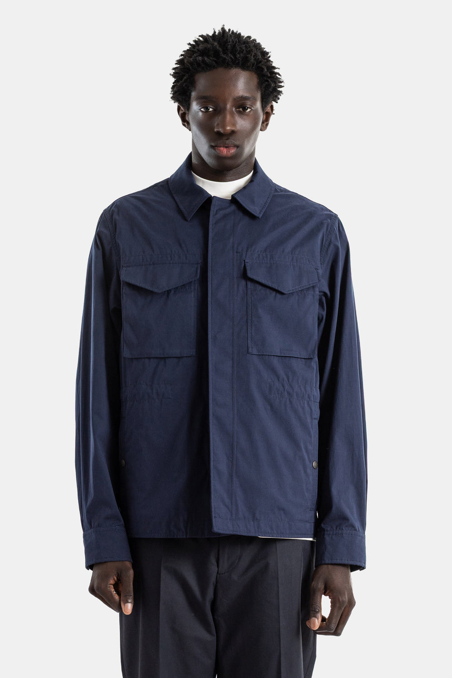 Moncler Micro soft shell down jacket in navy
