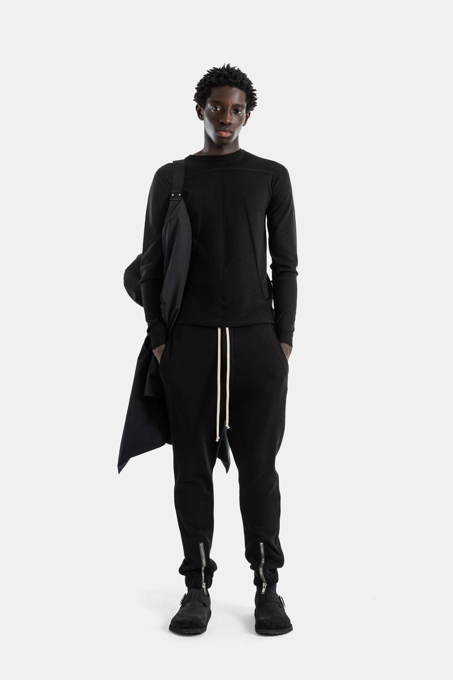 Rick Owens Cotton jersey sweater in black