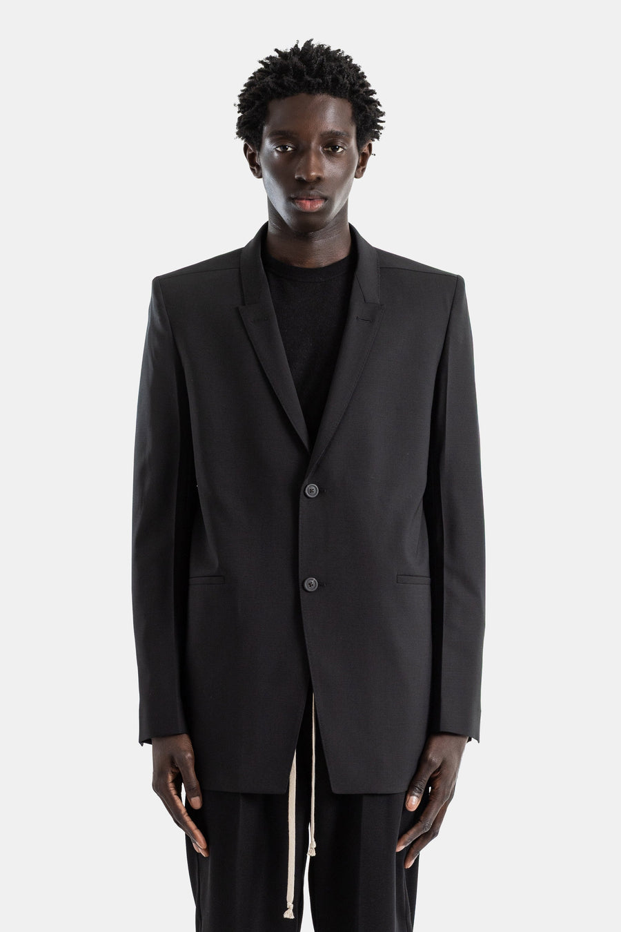 Rick Owens Dry-grain fabric blazer in black