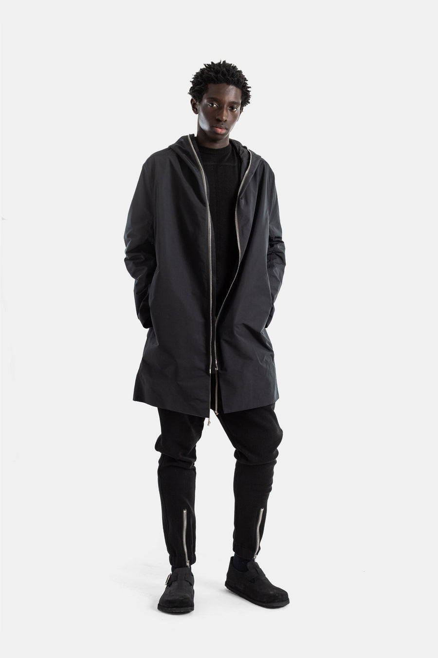 Rick Owens Cotton Manc coat in black
