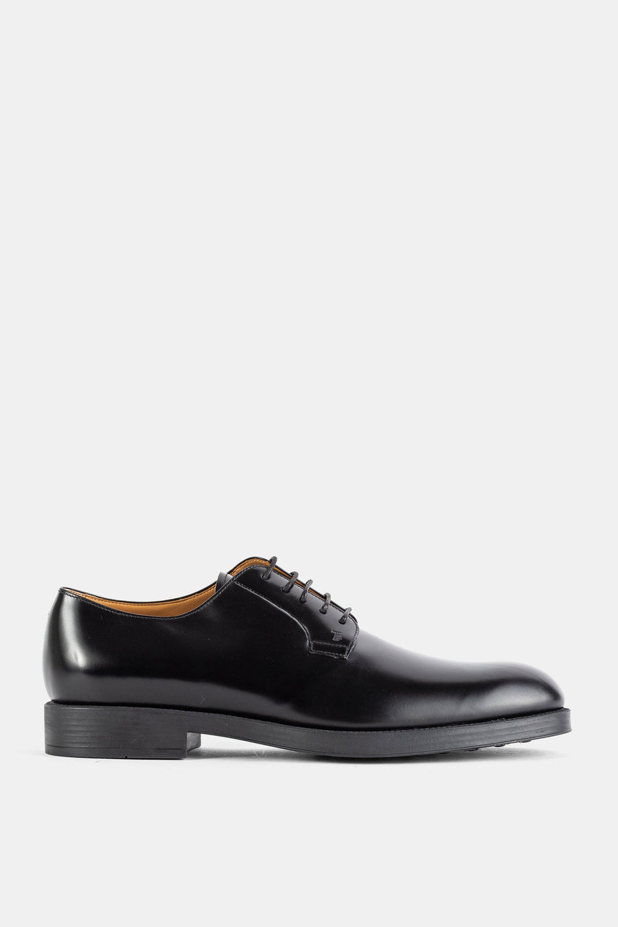 Tod's Polished calfskin leather derby flat in black