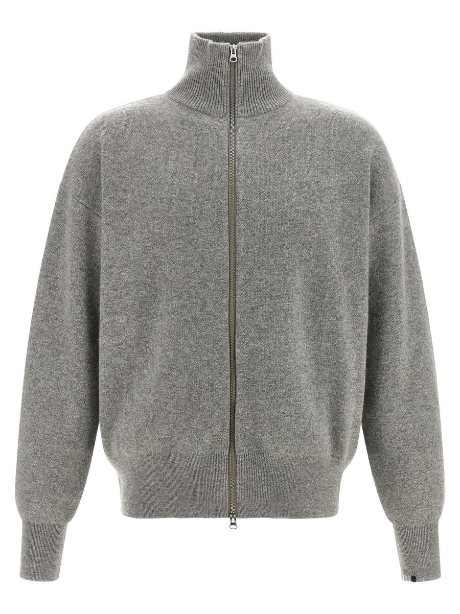 Extreme Cashmere Pure Cashmere Double Knit Cardigan — Grey