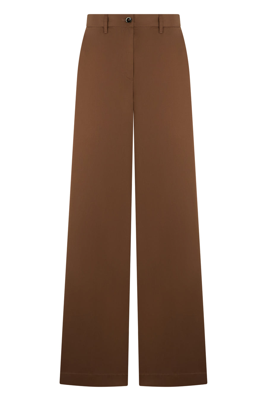Wide-Leg High-Waisted Trousers Mocha Lycra