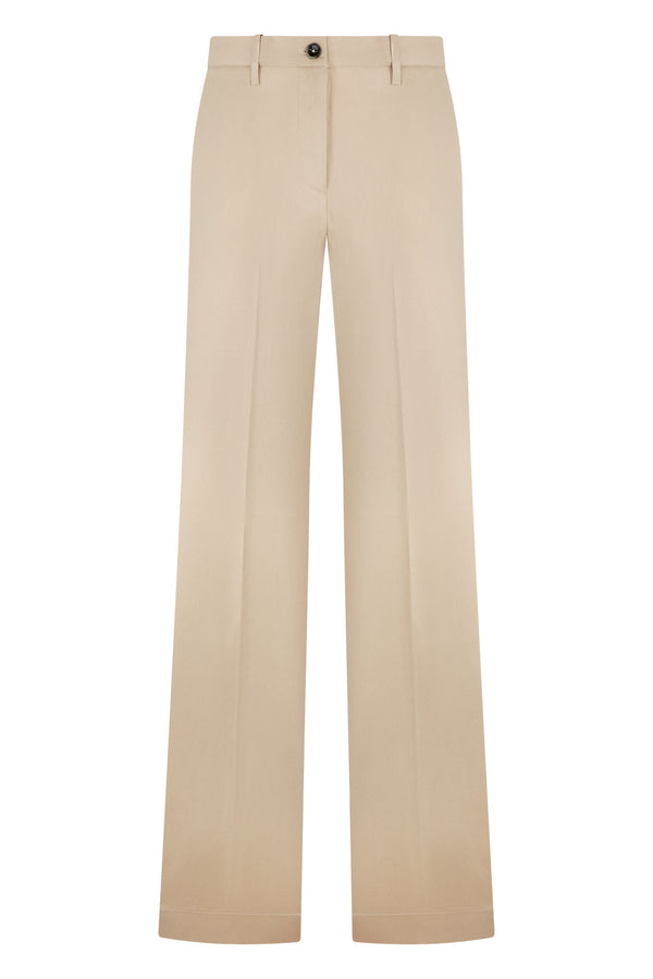 Straight Trousers Ivory Linen