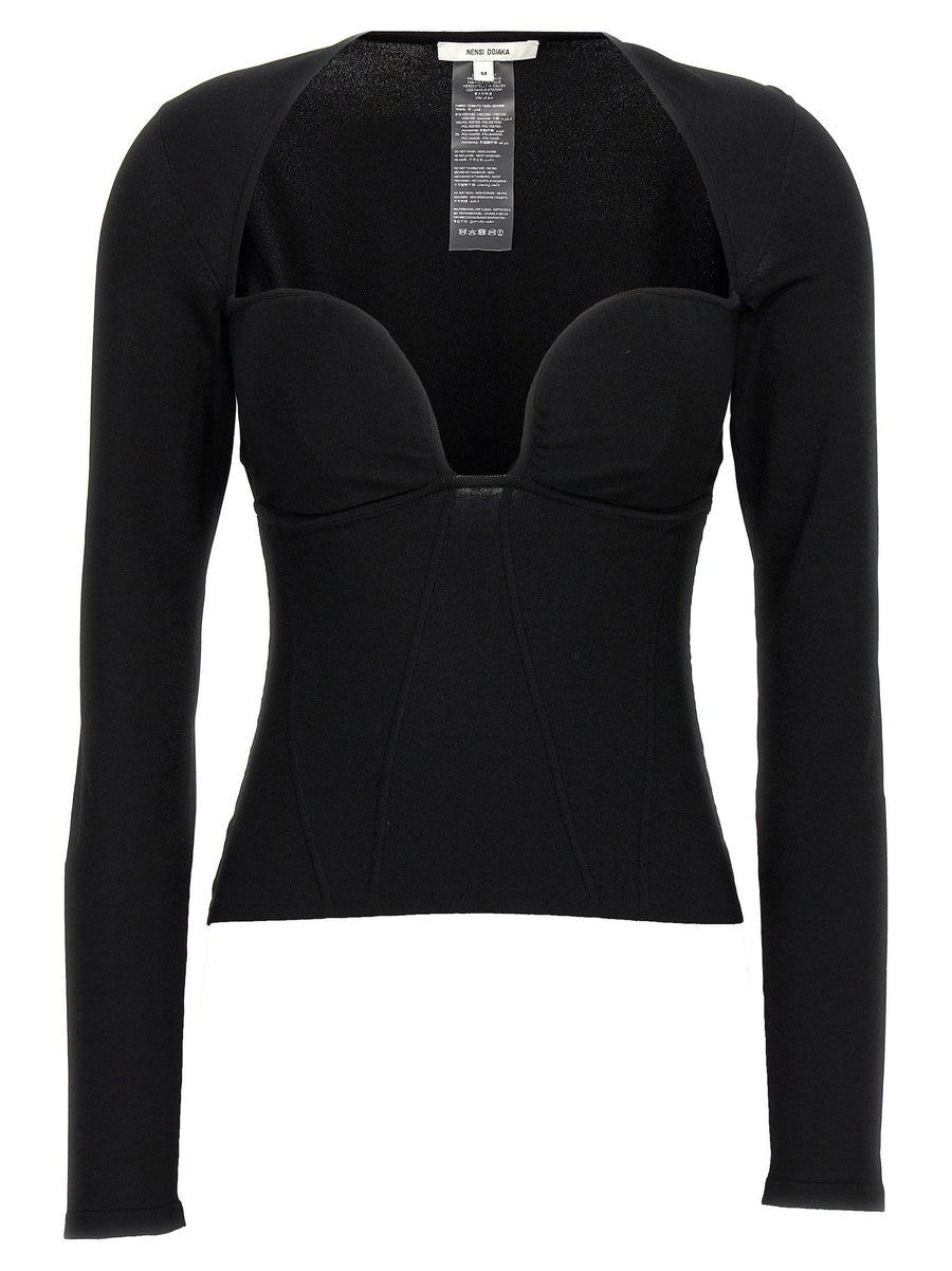 Nensi Dojaka Padded Bustier Bustier Top — Black
