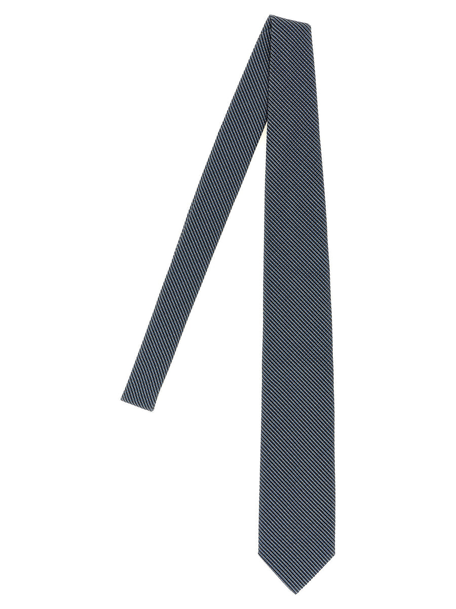 Brioni Jacquard Silk Necktie — navy