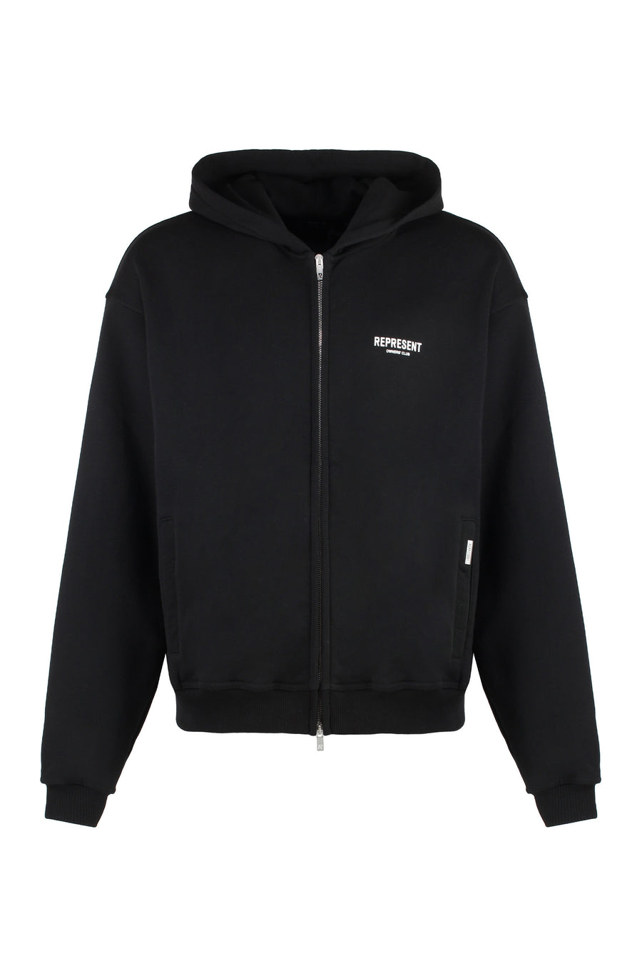 Full-Zip Cotton Hoodie Black