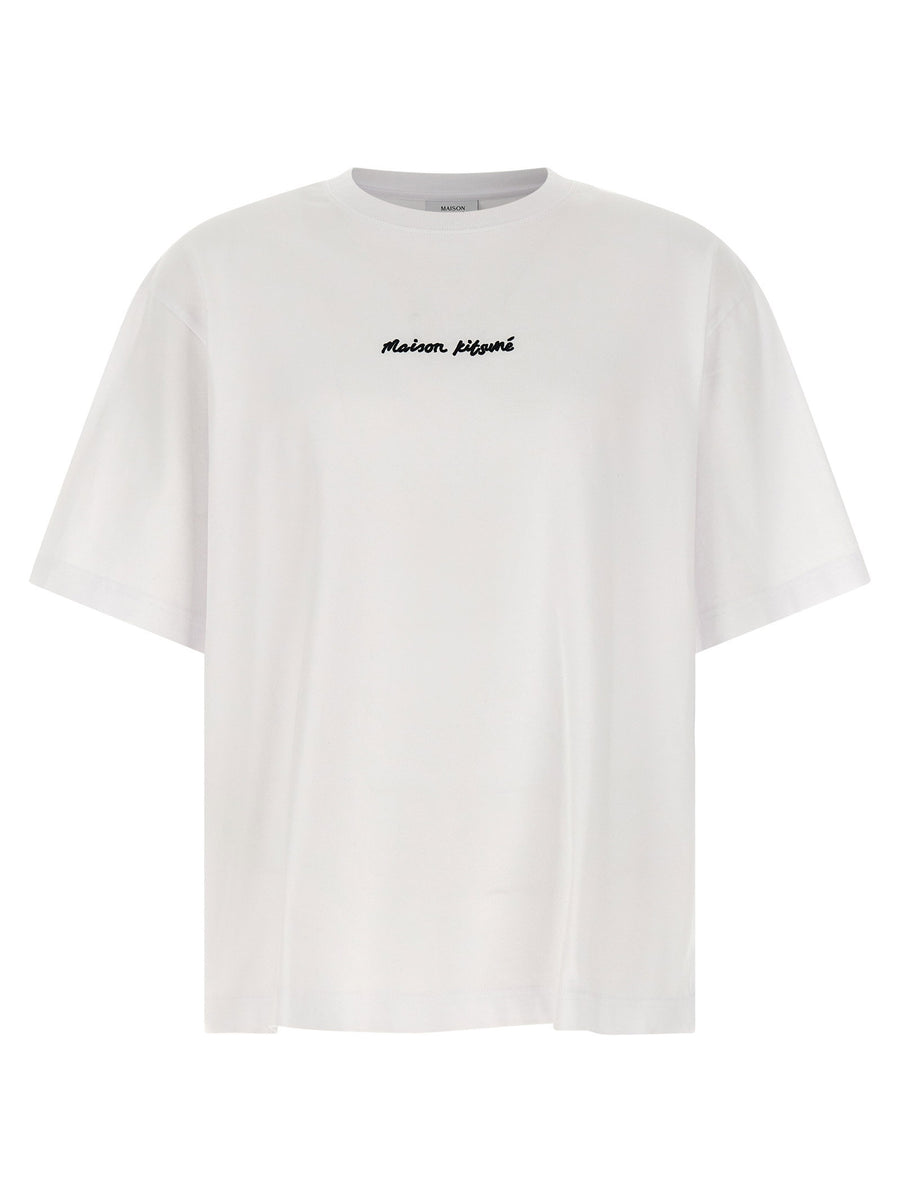 Maison Kitsuné Logo-Embroidered Cotton T-shirt — White