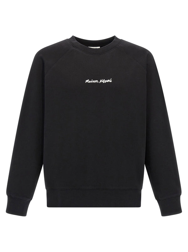 Maison Kitsuné Logo-Embroidered Sweatshirt — Black