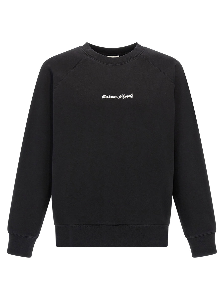 Maison Kitsuné Logo-Embroidered Sweatshirt — Black