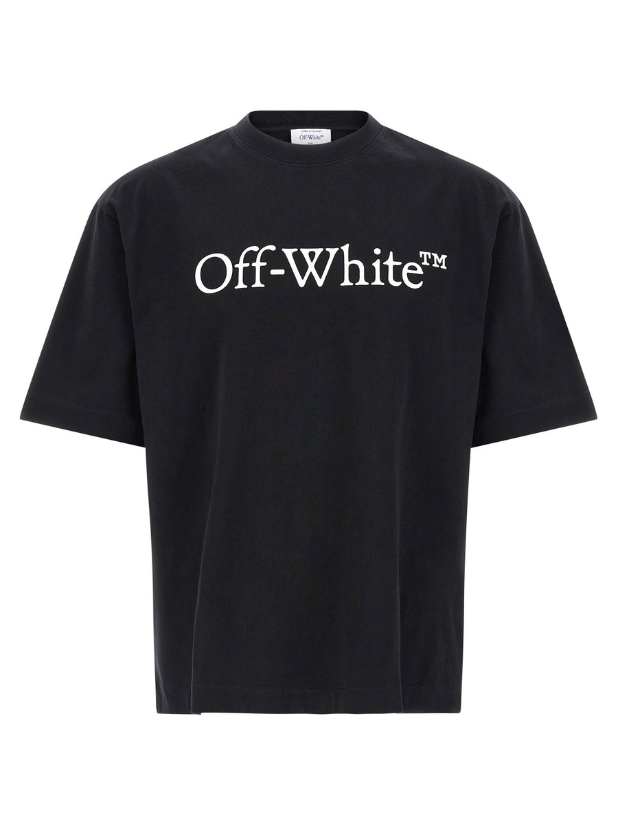 Off White Logo-Print Cotton Jersey T-Shirt — Black