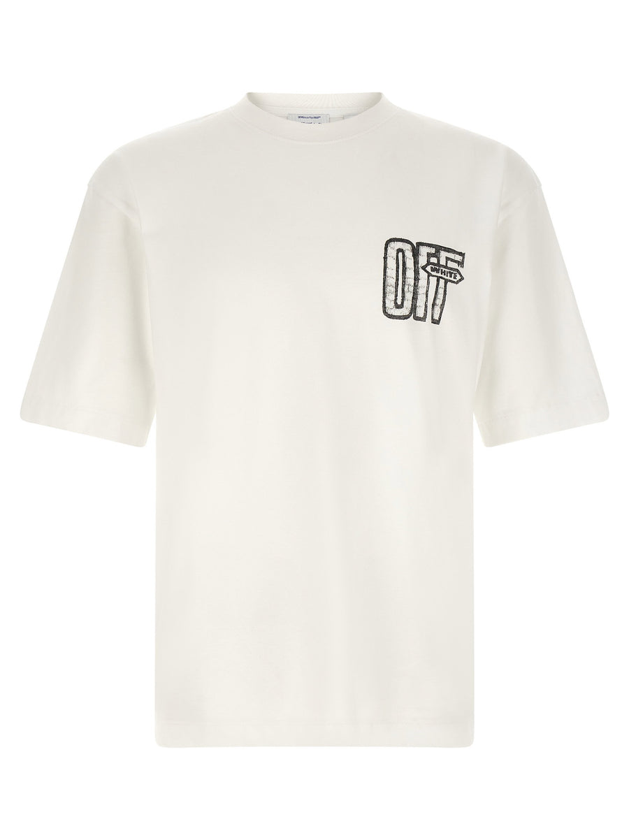 Off White Graphic-Print Cotton T-shirt — White