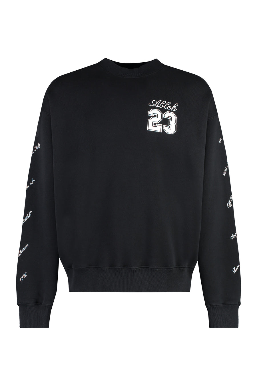 Cotton Crew-Neck Sweatshirt Black General Crocodile Skin Sweatshirts