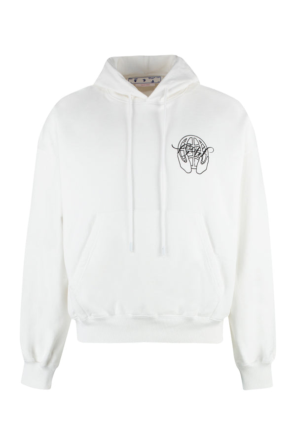 White Hooded Sweatshirt Cotton Jumpers