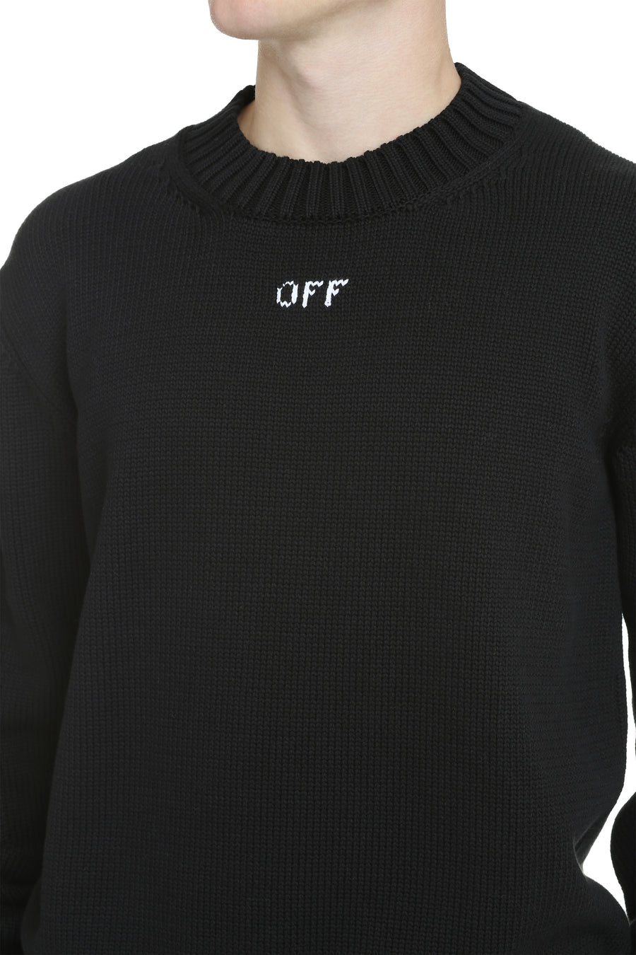 Cotton Crew-Neck Sweater Black Sweatshirts
