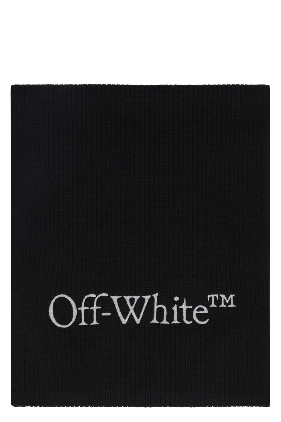 Off-White Virgin Wool Scarf Black