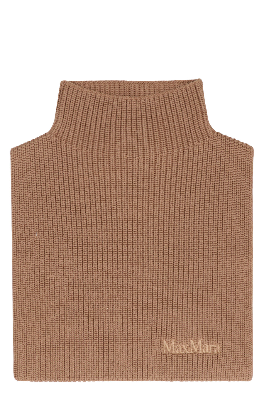 Wool Knit Collar Camel Virgin Scarf