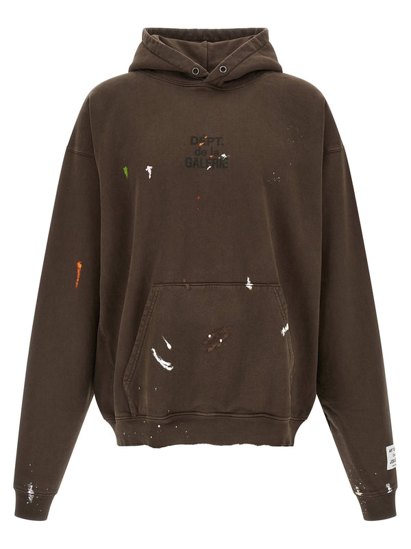 Gallery Dept. Hand-Painted Logo Hoodie — Brown