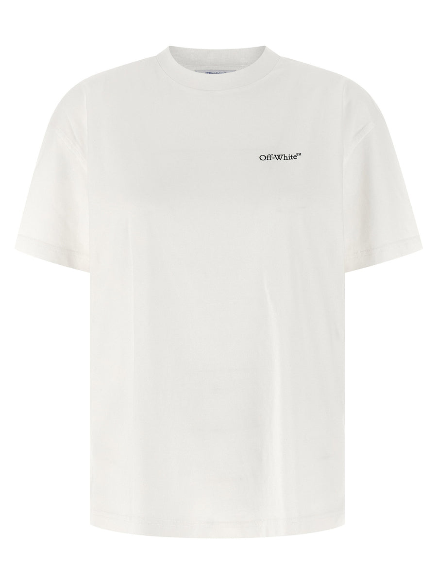 تيشيرت Off White بطبعة شعار قطن - أبيض