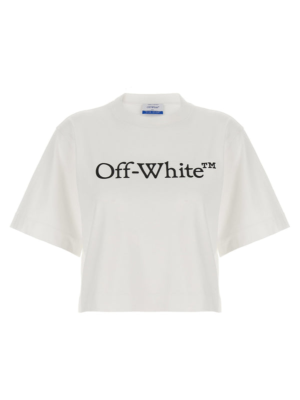 تيشيرت Off White شعار بنقشة قميص — أبيض