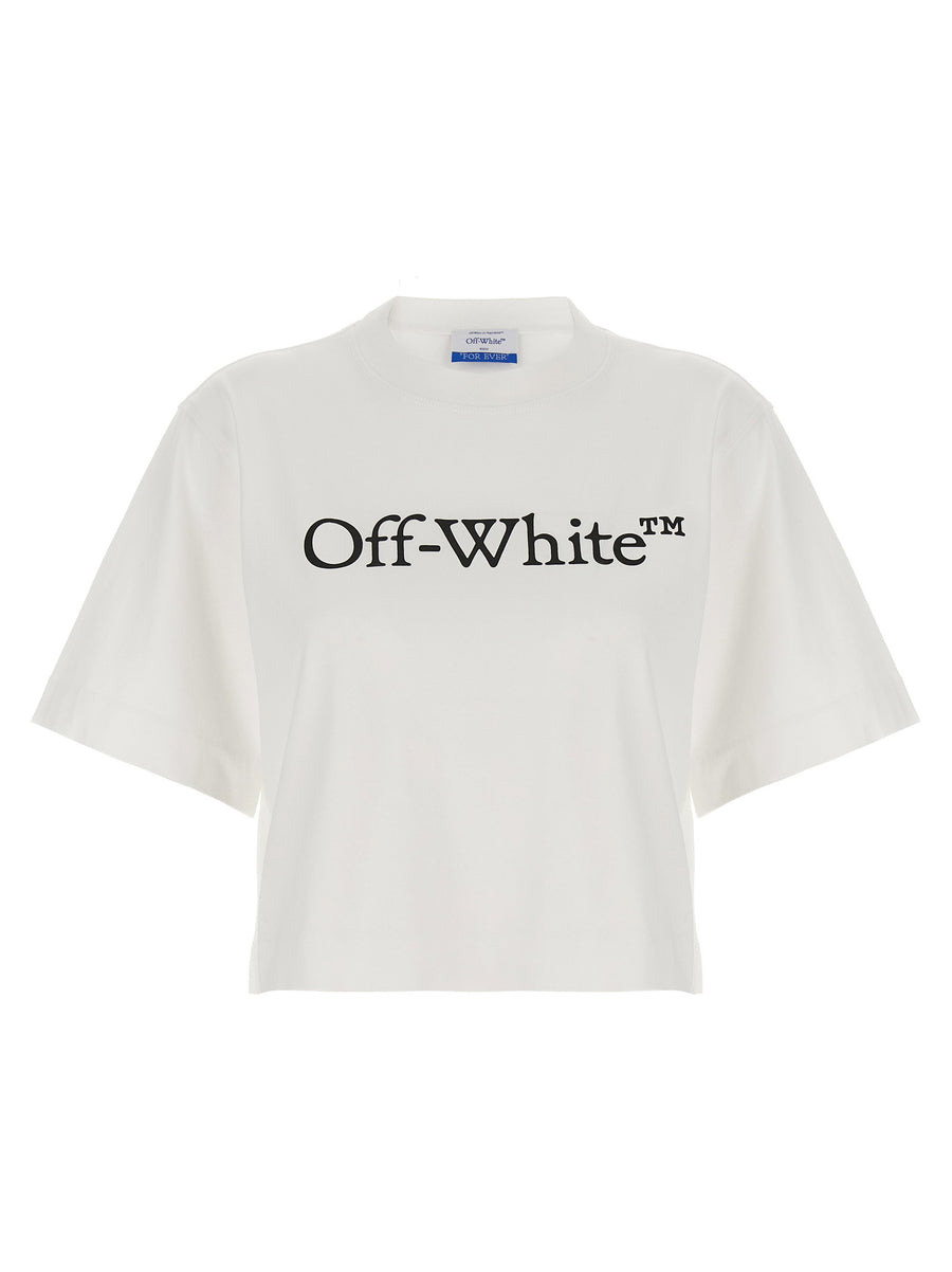 تيشيرت Off White شعار بنقشة قميص — أبيض