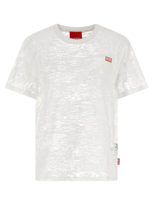 Diesel Devoré jersey t-shirt in white