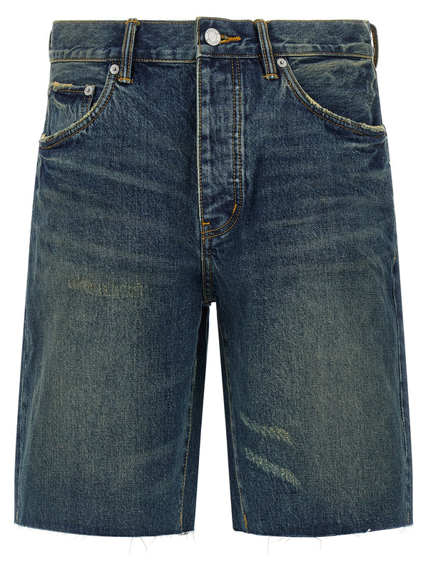 Purple P059 Denim Shorts — Blue