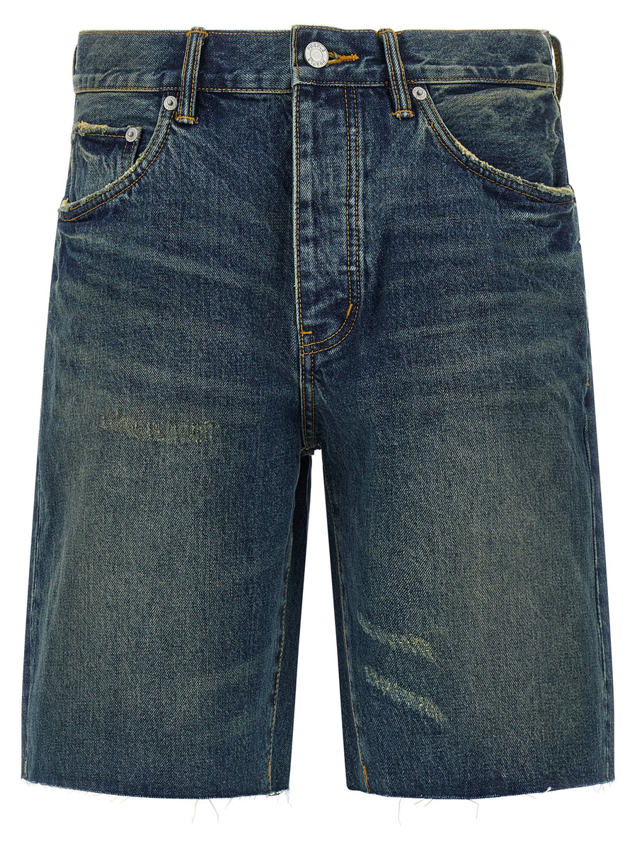 Purple P059 Denim Shorts — Blue