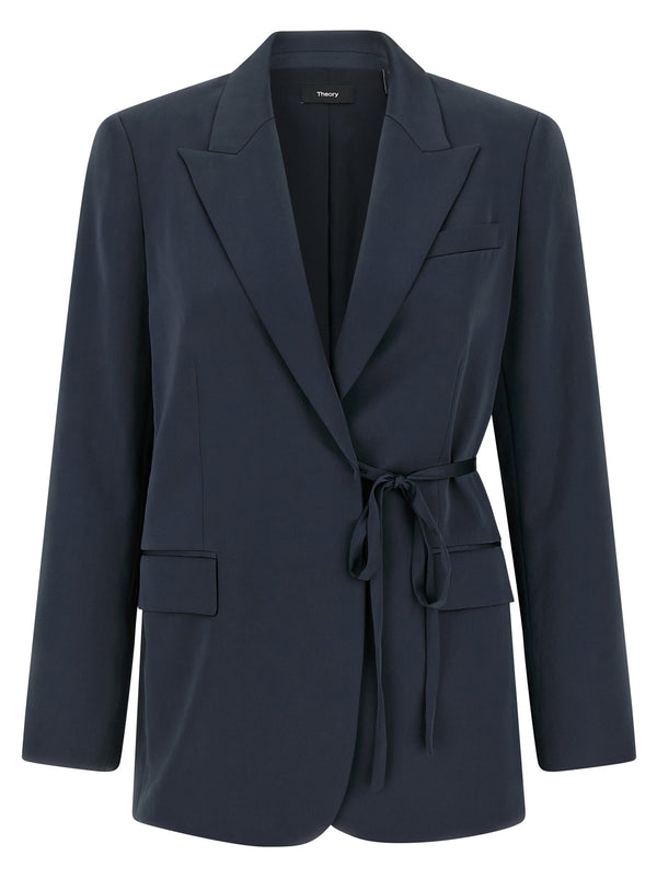Theory City Twill Blazer — Navy
