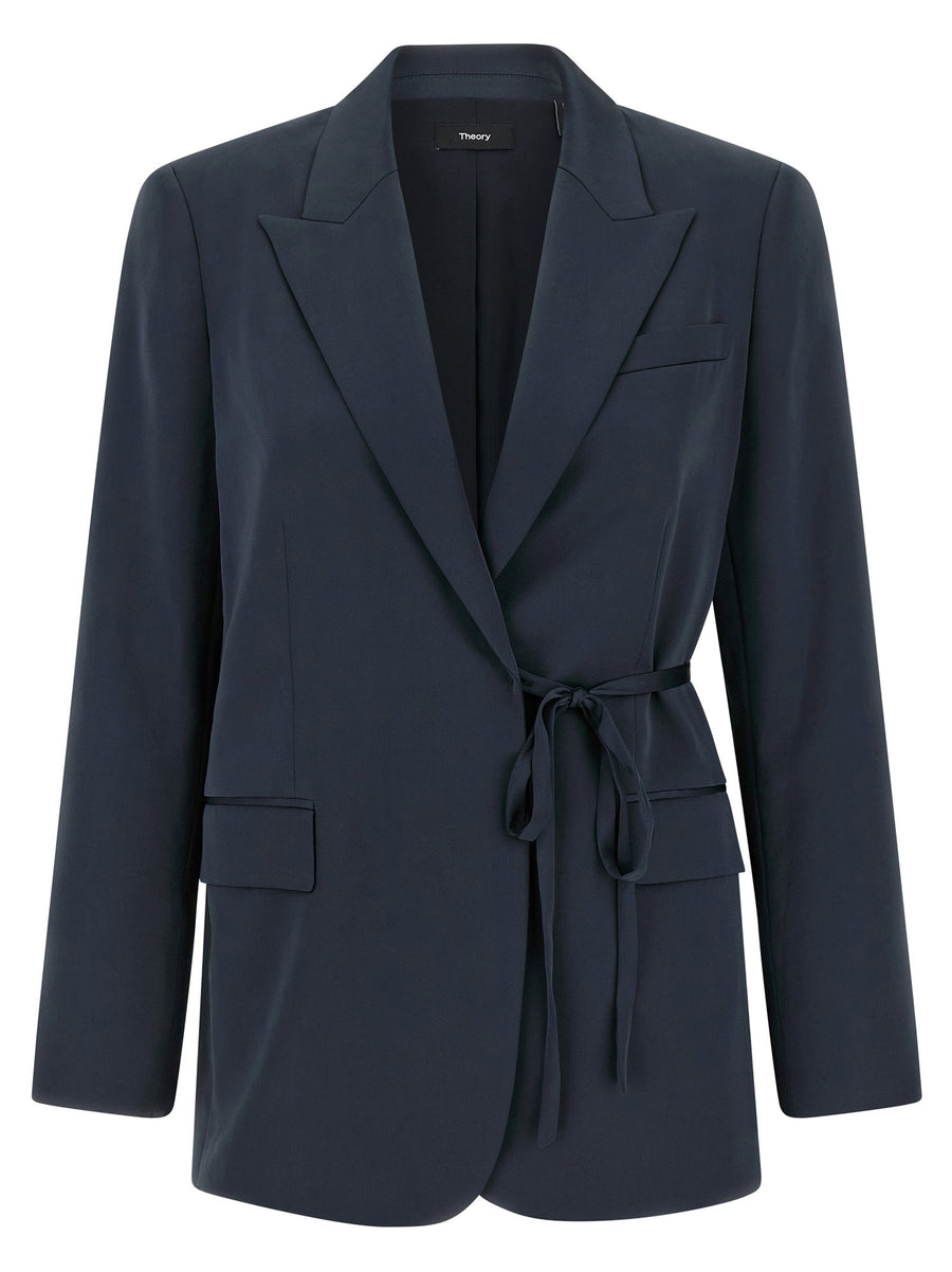 Theory City Twill Blazer — Navy
