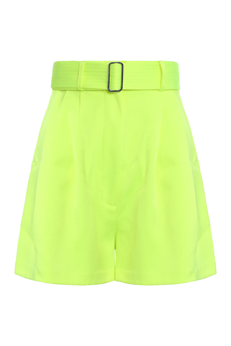 Belted Yellow Shorts Triacetate