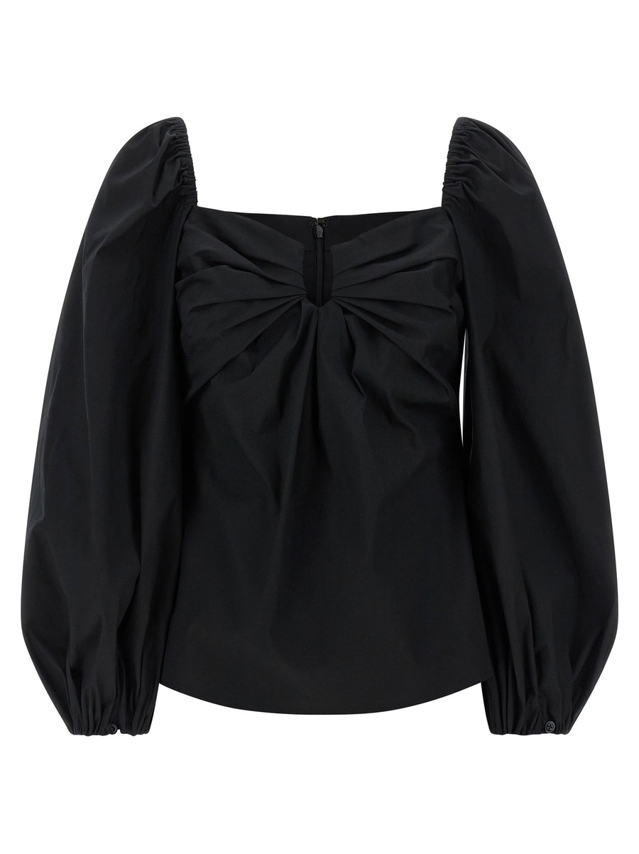 Carolina Herrera Puff Sleeve Blouse — Black