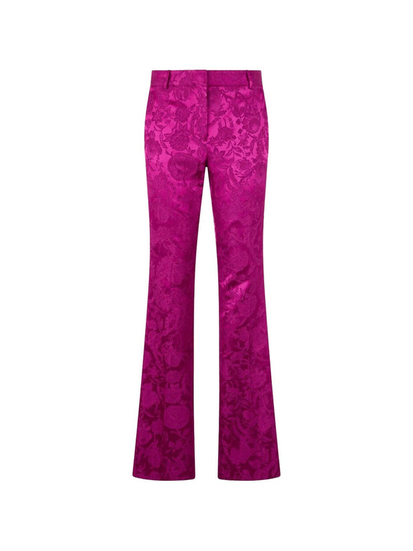 Trousers Jacquard Fuchsia Cotton