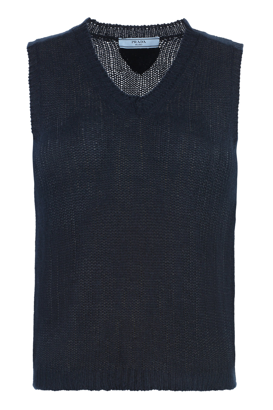 Knitted Vest Blue Cashmere Knitwear