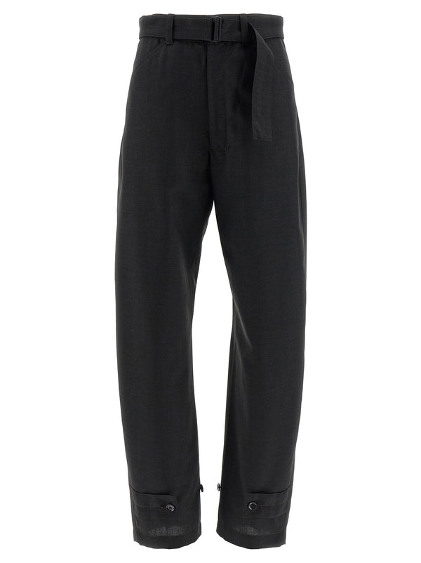 Lemaire Curved Tailored Wool Trousers — Black