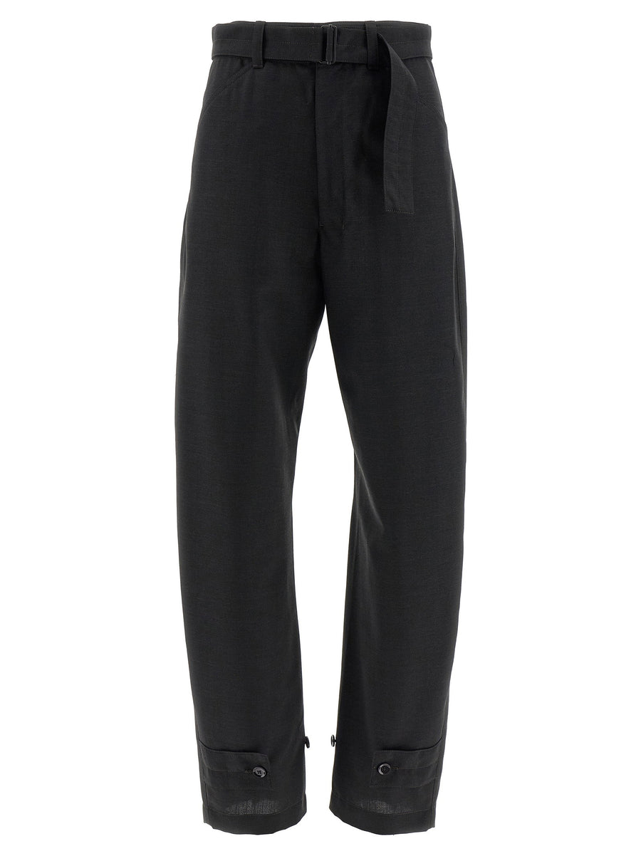 Lemaire Curved Tailored Wool Trousers — Black