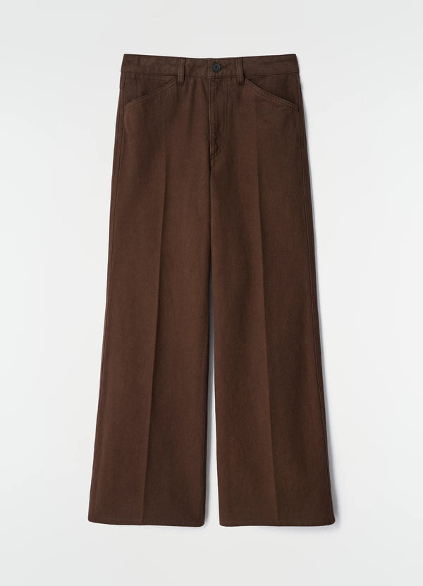 Pantalon 5 Poches Évasé Brown Trousers