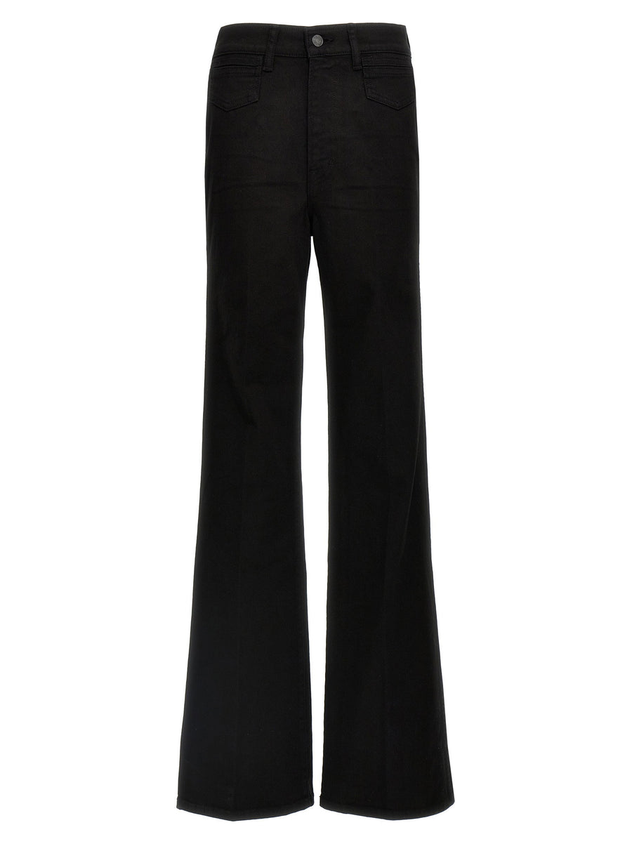 Tom Ford Stretch Twill Wide Flare Jeans — Black