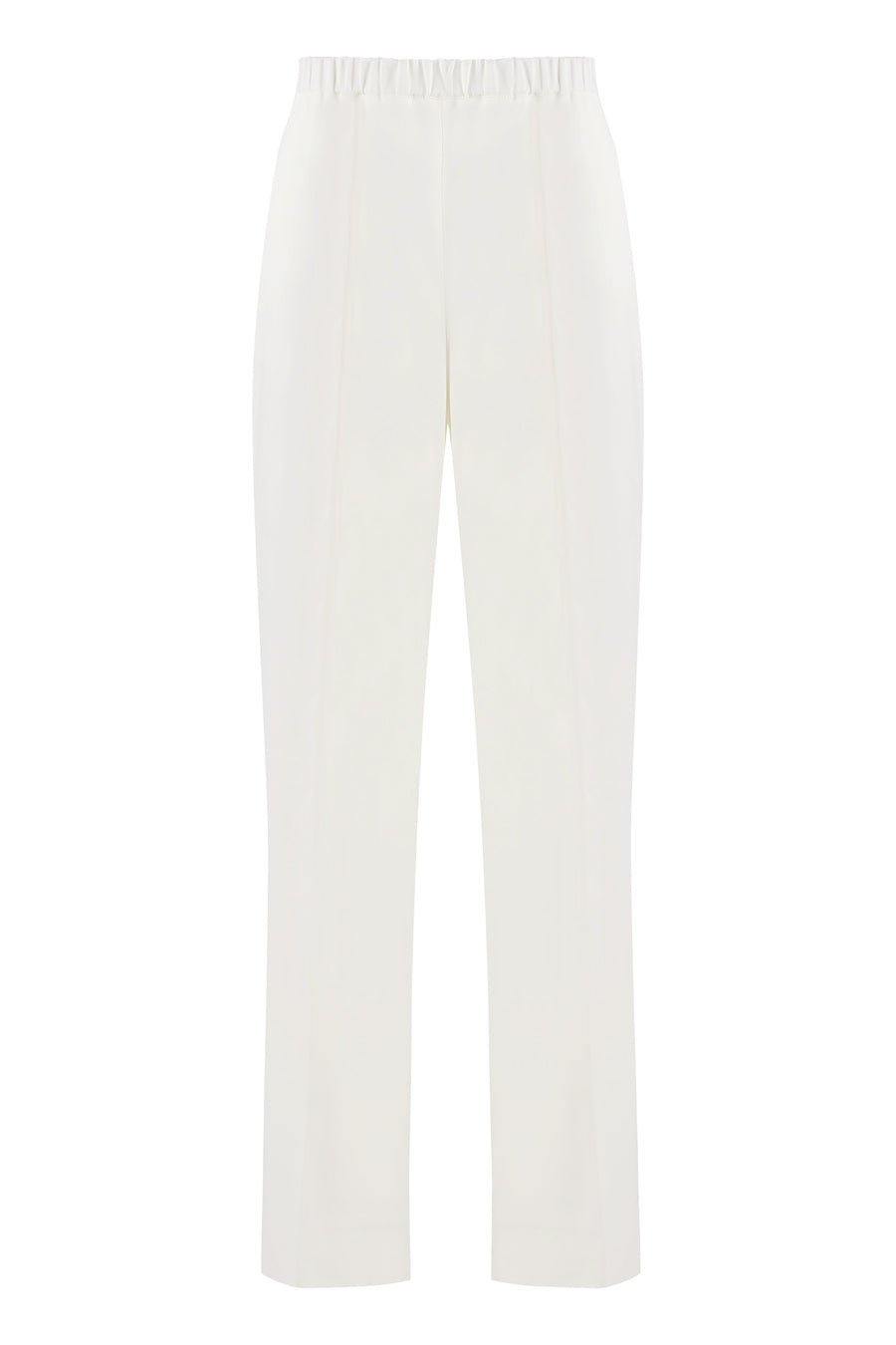 Trousers White Viscose Acetate Straight