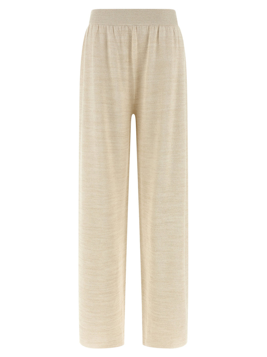 Fabiana Filippi Lamé Thread Trousers — Cream