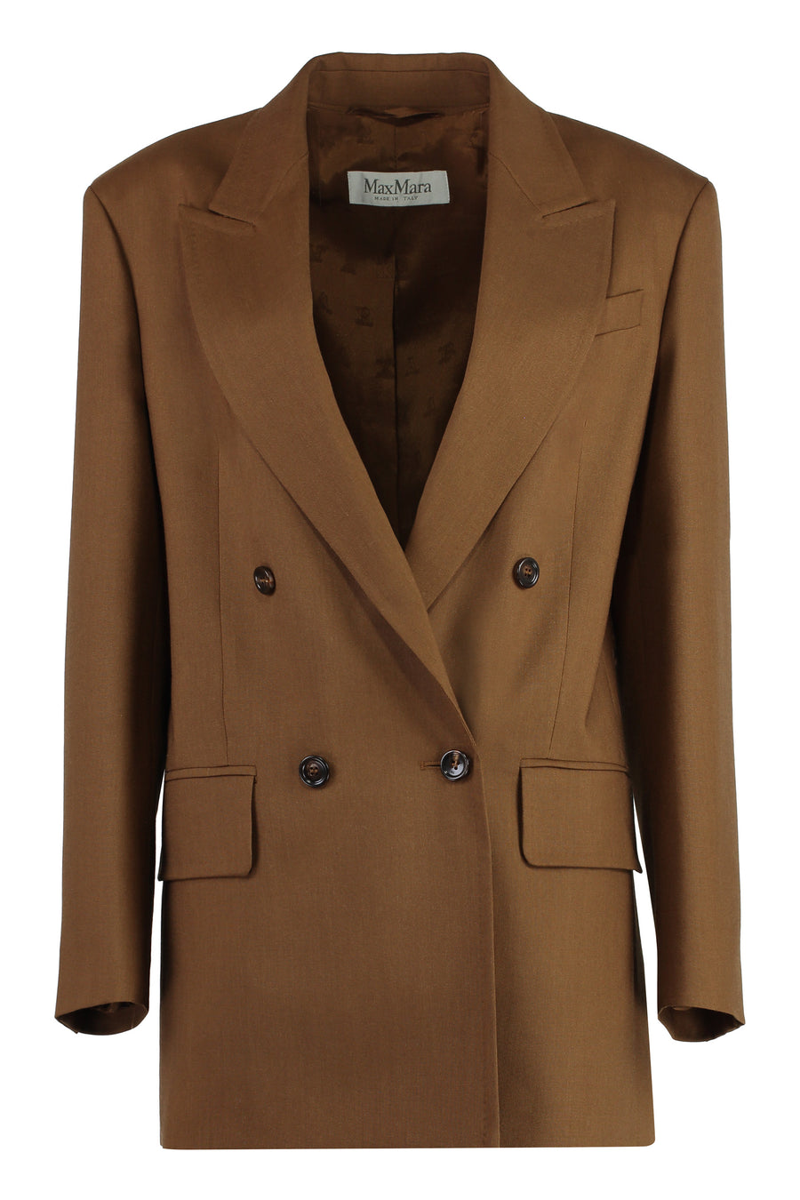 Palanca Double-Breasted Blazer Brown Virgin Wool Blazers