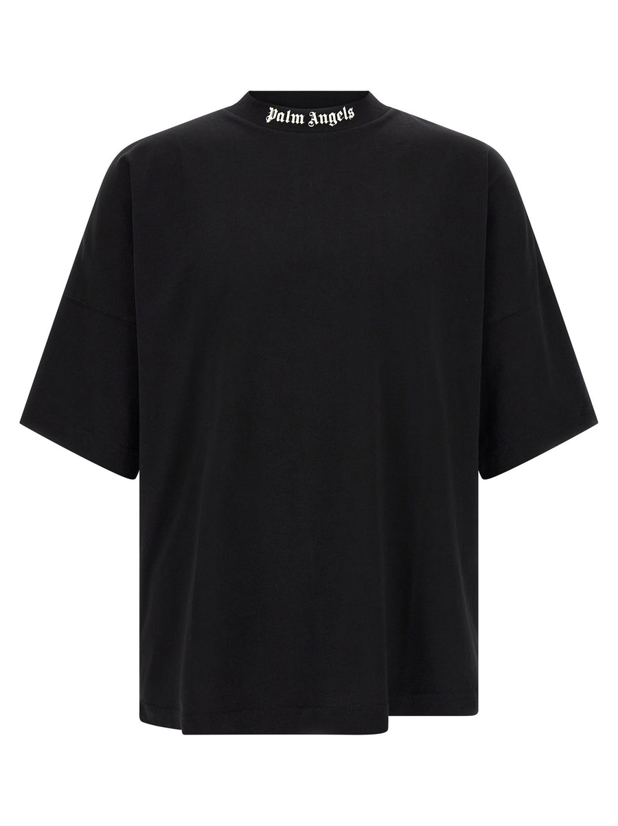 Palm Angels Logo-Print Oversized T-Shirt — Black