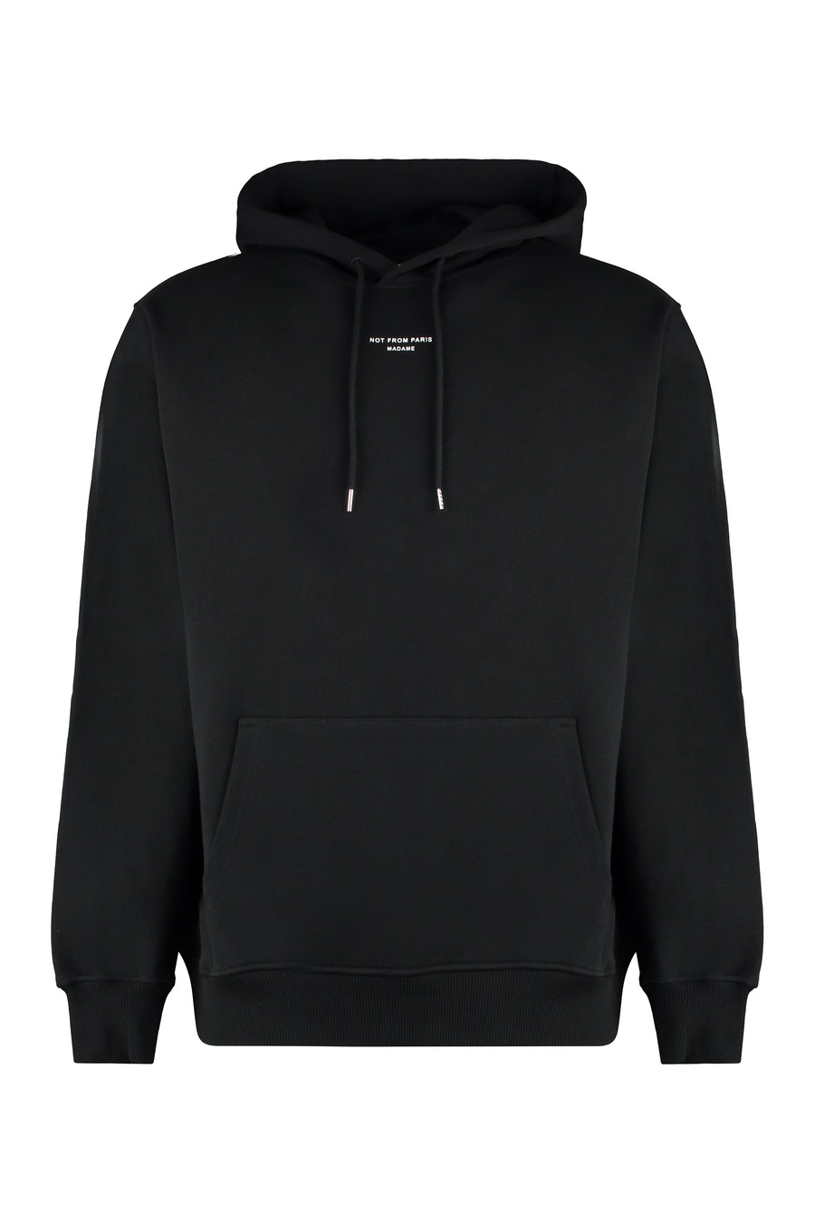 Hooded Sweatshirt Slogan A Poche Classique Black Cotton Jumpers