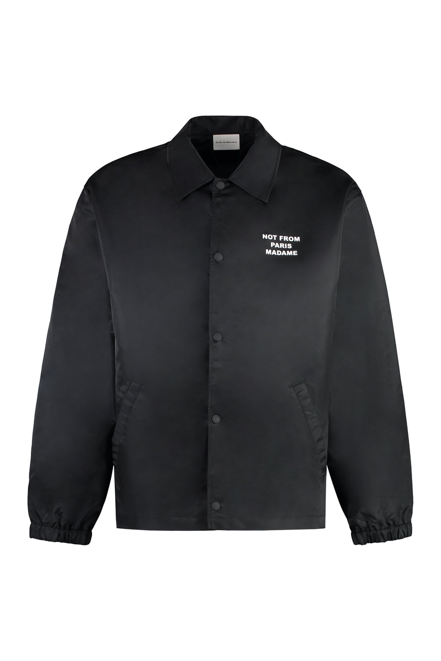 Jacket Slogan Nylon Black Raincoats