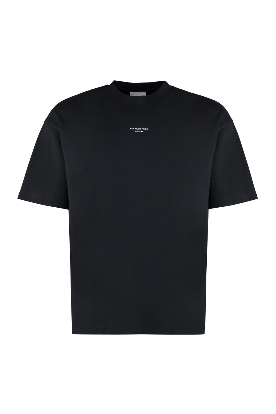 Crew-Neck T-Shirt Slogan Classique Black Cotton T-shirts