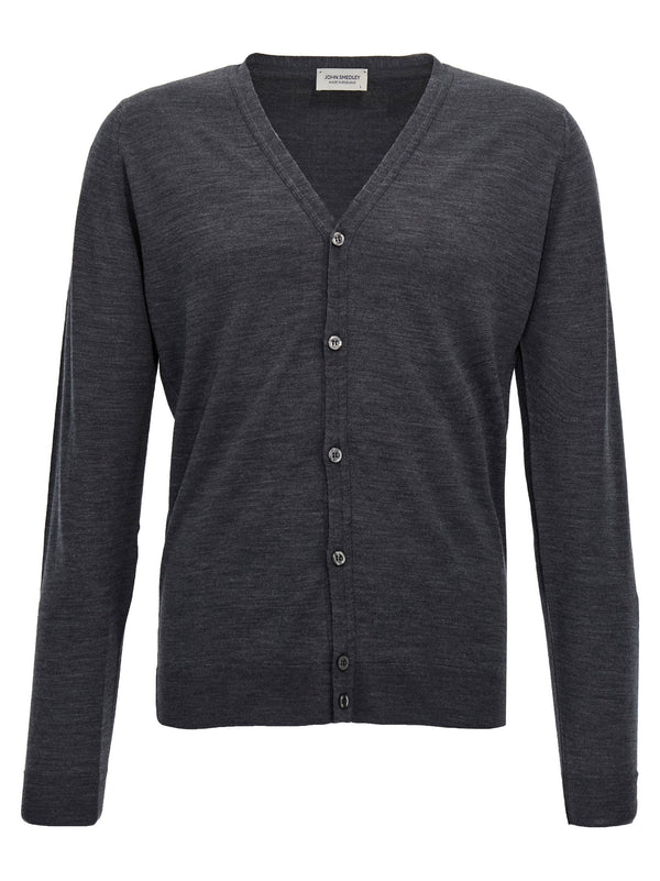 John Smedley معطف كارديغان — رمادي فحمي