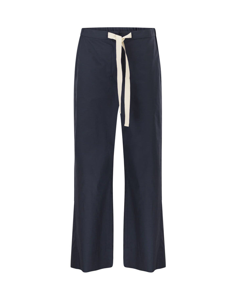 Drawstring Trousers Midnight Blue Cotton