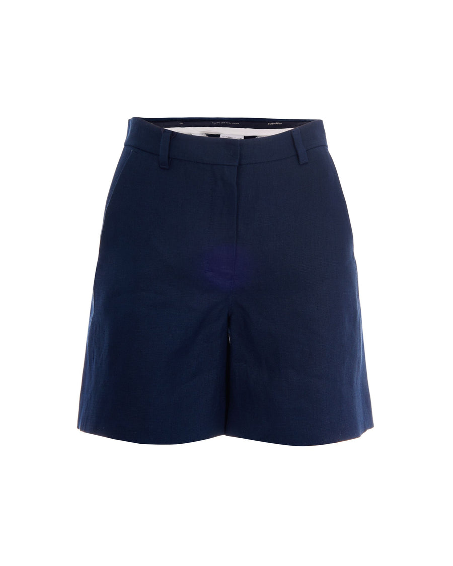 Linen Shorts Night Blue