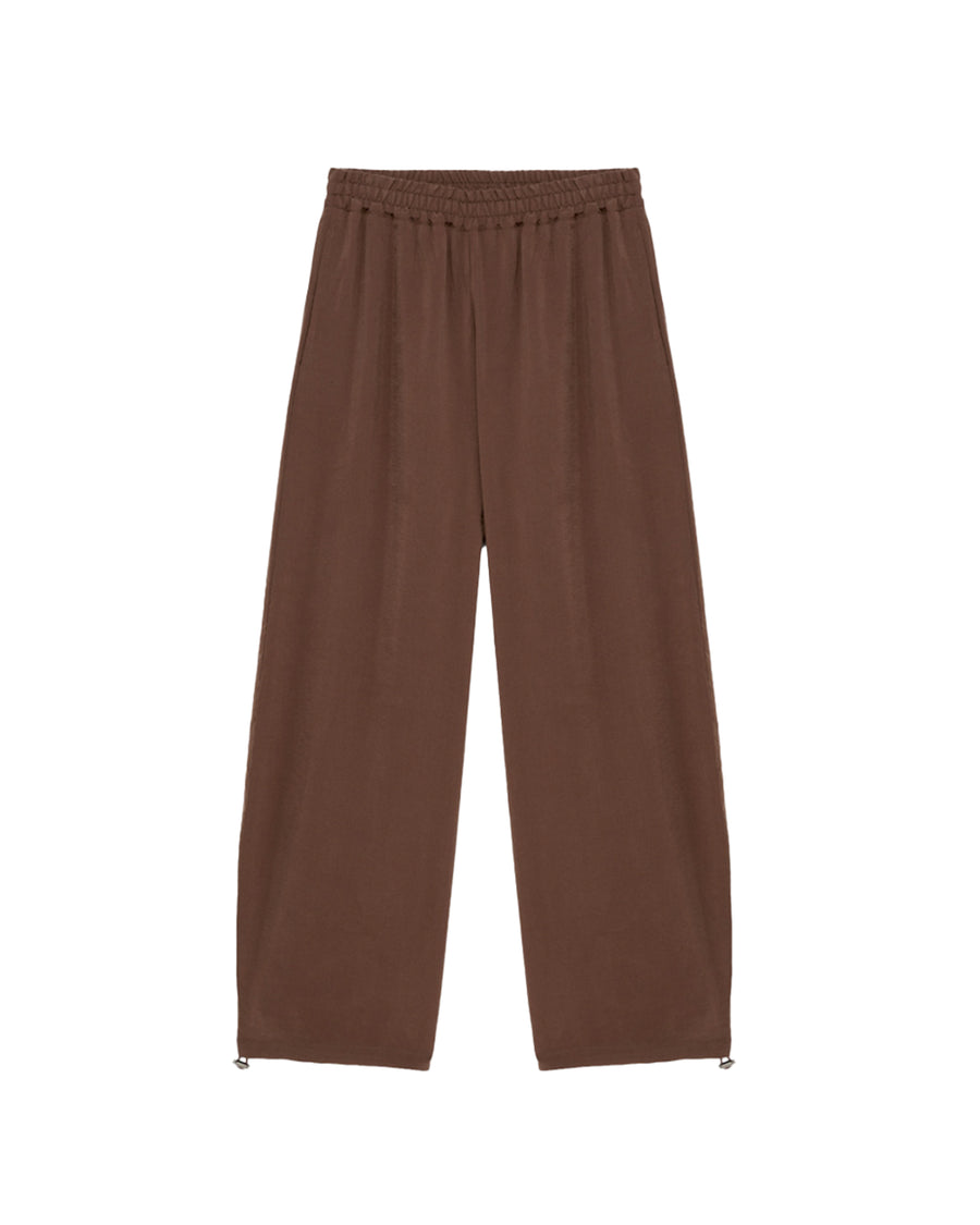 Drawstring Trousers Chocolate Cotton Modal