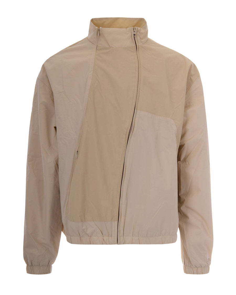 Jacket Curve Zipper Cream Nylon